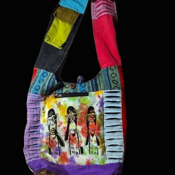 BOHEMIAN handmade sling crossbody monkey bag.  Perfect present got Christmas (G) - Picture 1 of 8